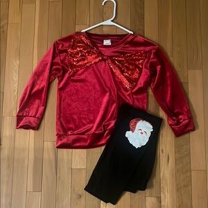Kids Red and Black Santa Costume Set